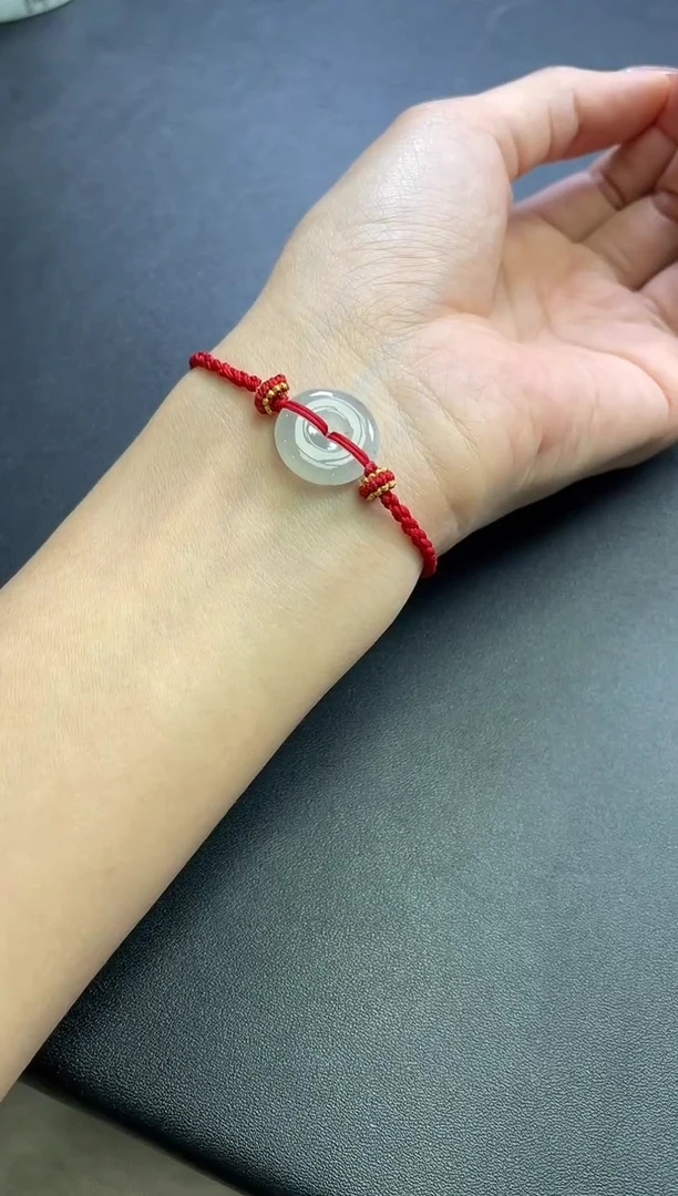未镶嵌手绳定制翡翠?****)平安扣手绳