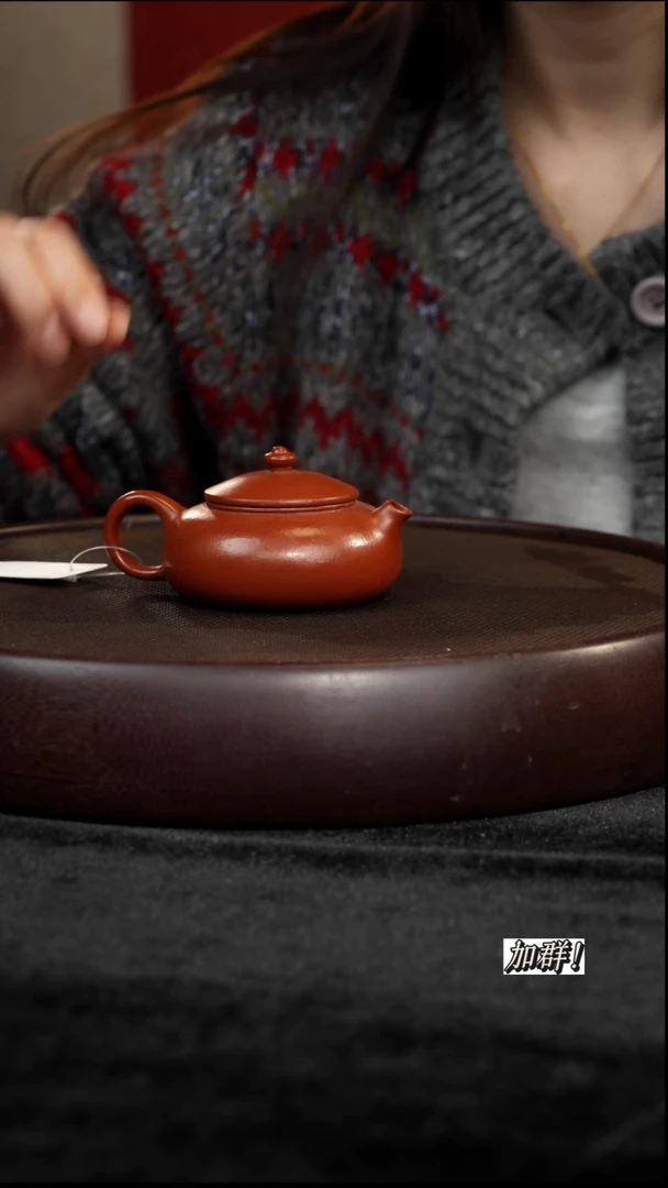 茶壶紫砂孟臣朱泥寒江130cc