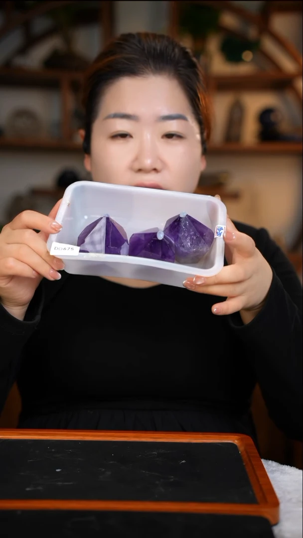 未镶嵌珠宝半成品水晶紫晶柱子D675多样性发其一