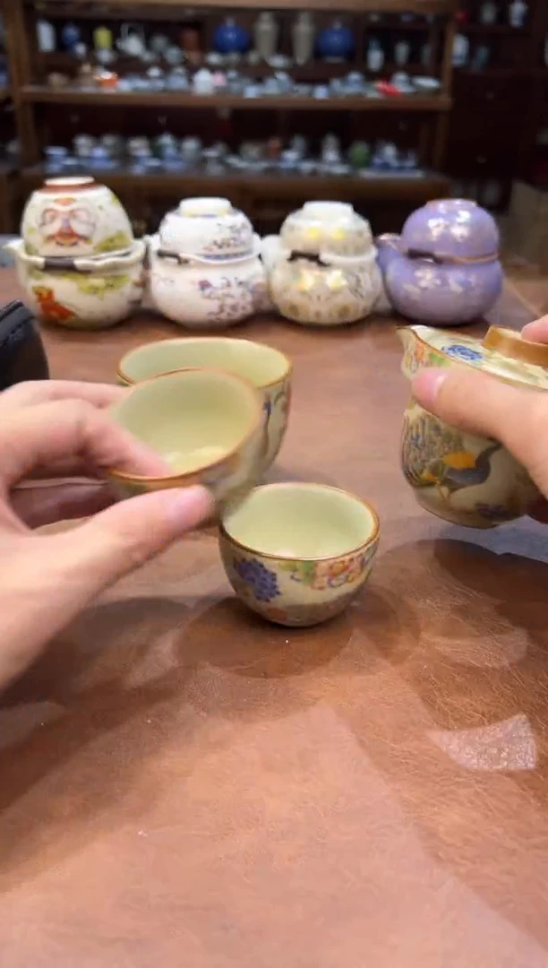 真的很便宜超好看会开片的旅行茶具