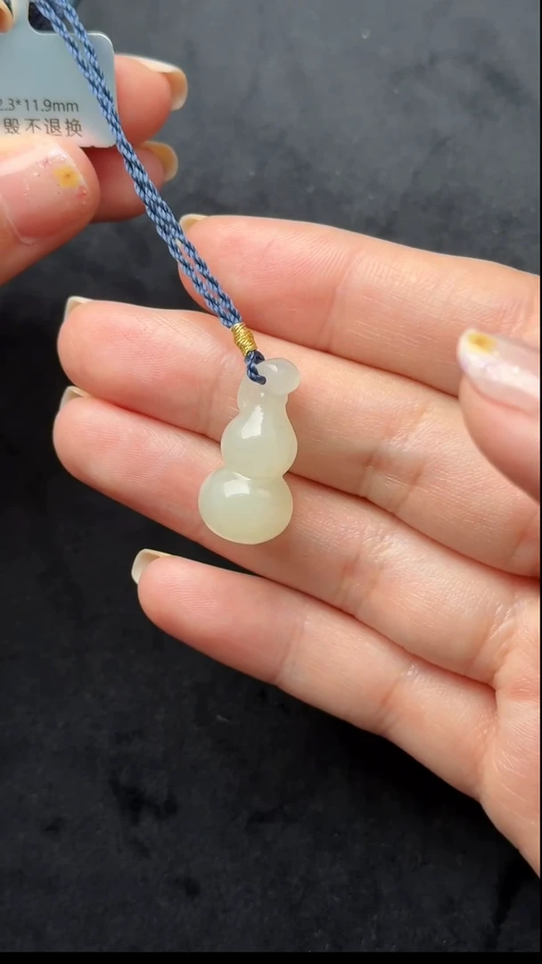 颈饰未镶嵌和田玉003-白玉葫芦吊坠-N1755-1204