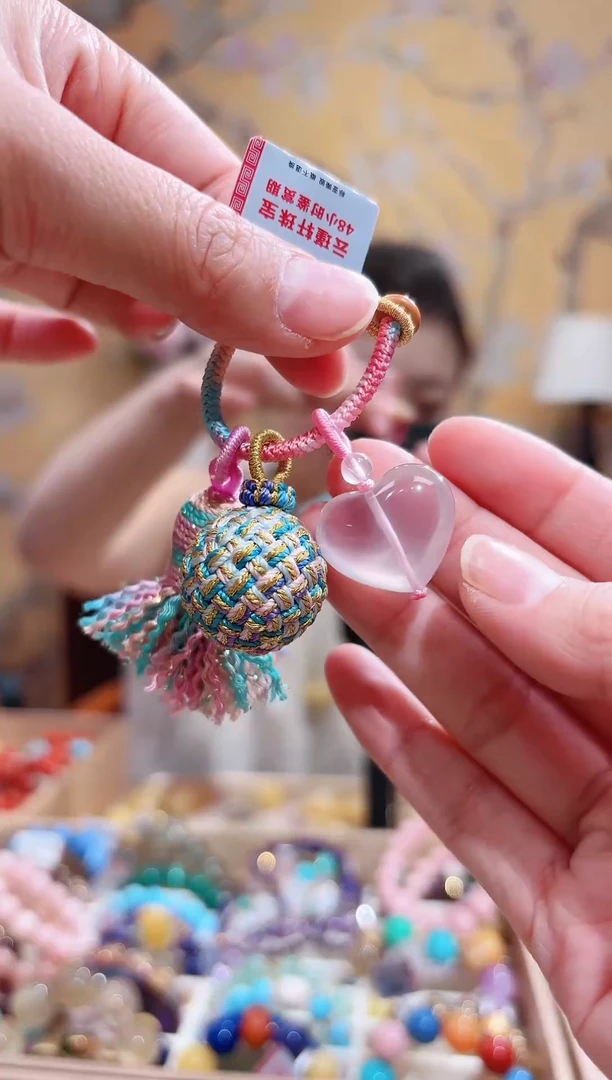 未镶嵌车挂水晶天然星光粉设计款流苏挂