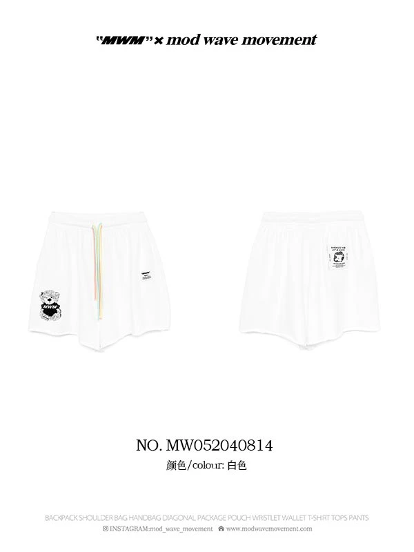 OOXOO-MWM个性彩色抽绳小熊短裤