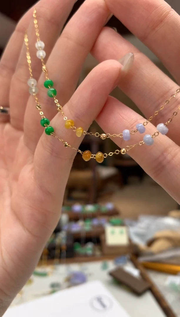 18K金镶嵌手链翡翠手链 多样性发货1件