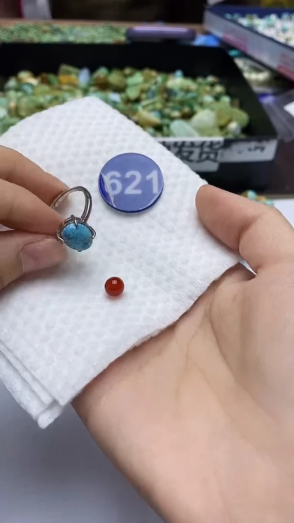 玛瑙/玉髓戒指银S925镶嵌621