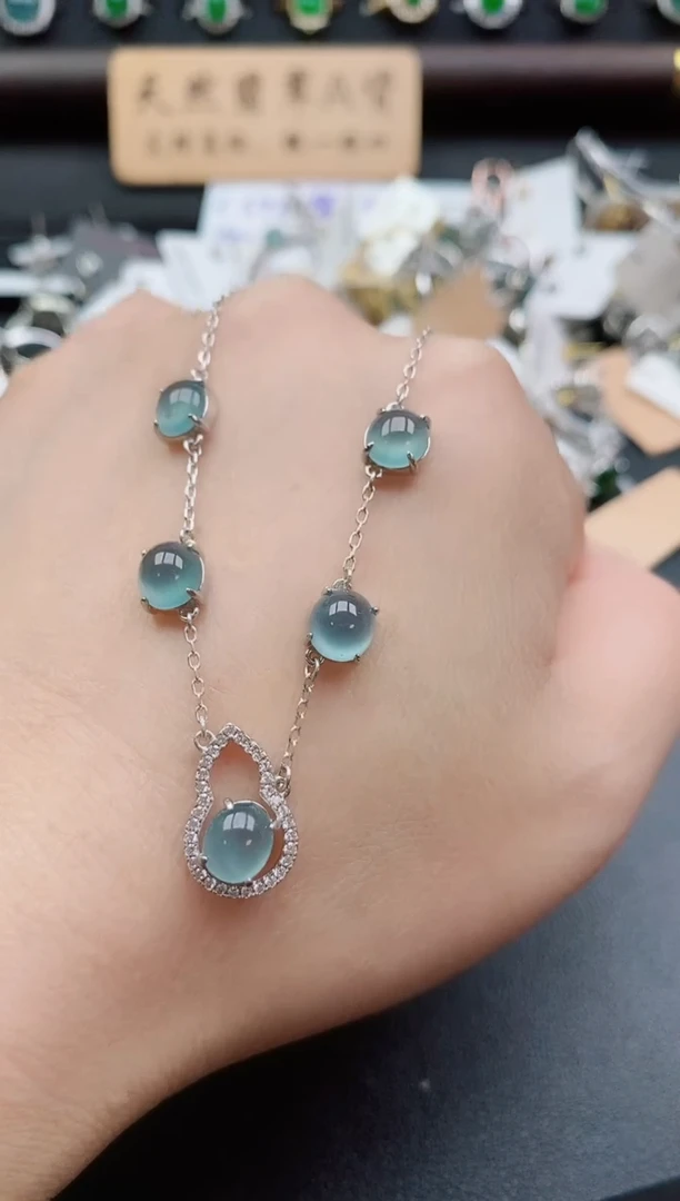 套链银S925镶嵌翡翠1