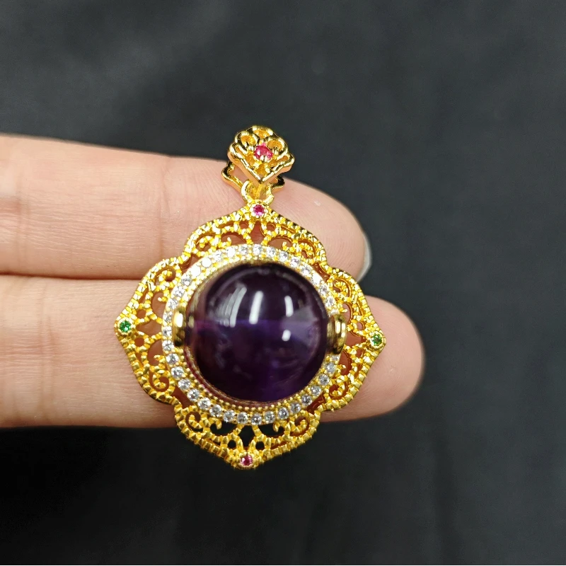 紫水晶设计款吊坠赠礼盒合金(不带链/多样性只发一件） C07-31