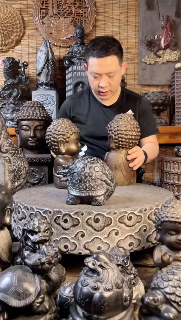 石材20金钱龙龟天然青石雕刻