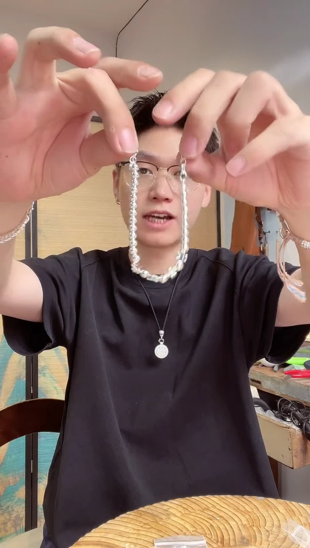 珐琅足银999四叶草手链 闪34