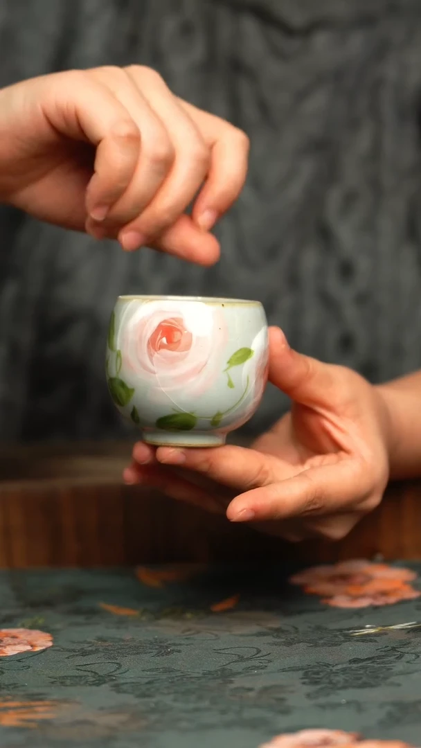 杯釉下彩手工手绘同款陶器