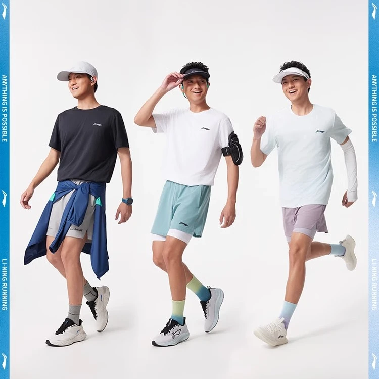 【直播专享】李宁男子跑步T恤25夏季速干短袖透气反光运动服ATSV471