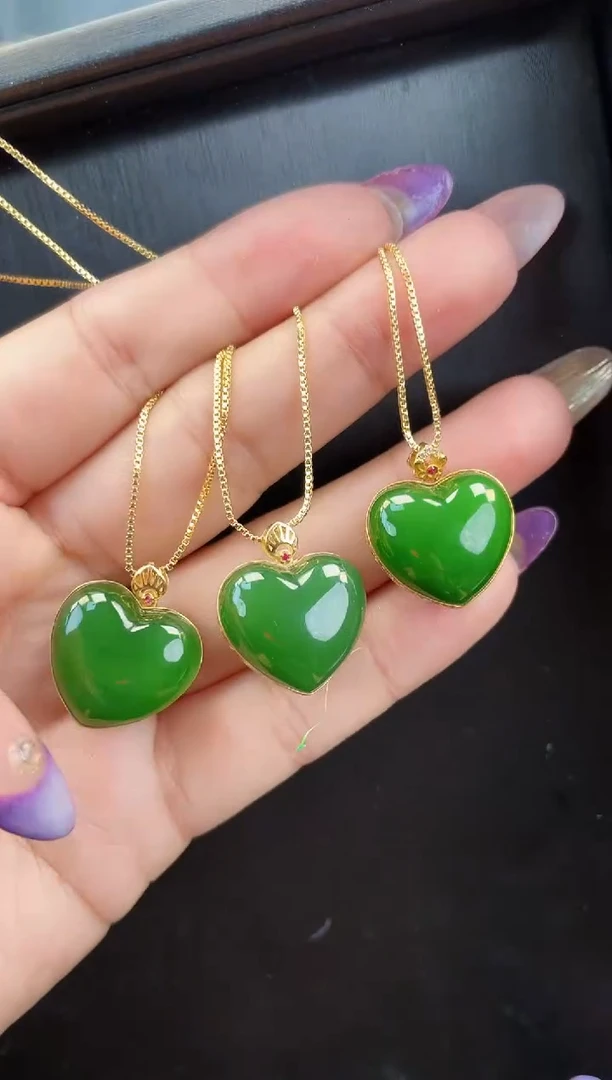 【闪购商品】和田玉吊坠18K金镶嵌25MM 多样性发一