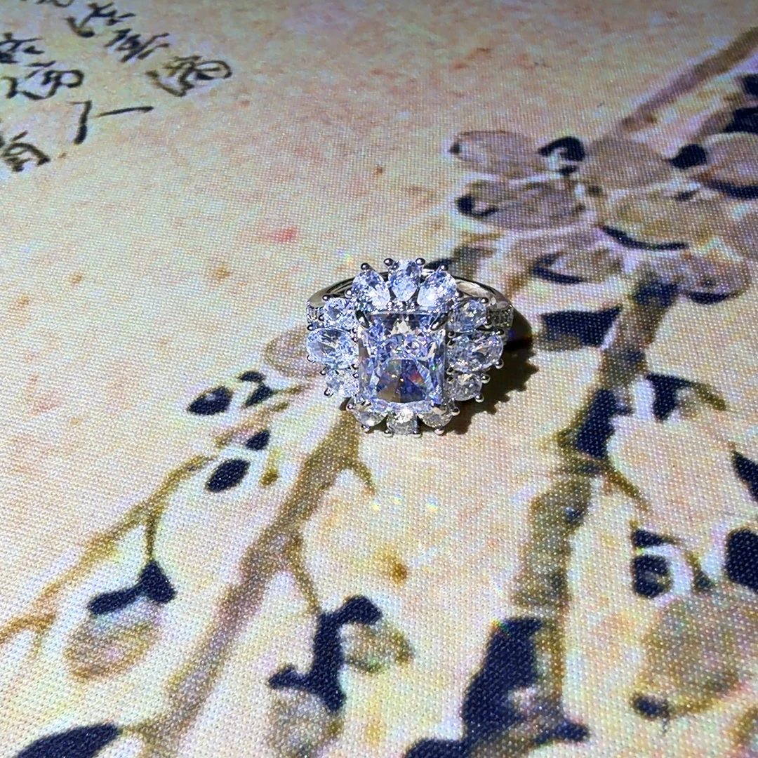 [南非甄选】 NFZX 高端定制 LC-1405 DIY套链【冰花方格白色戒指