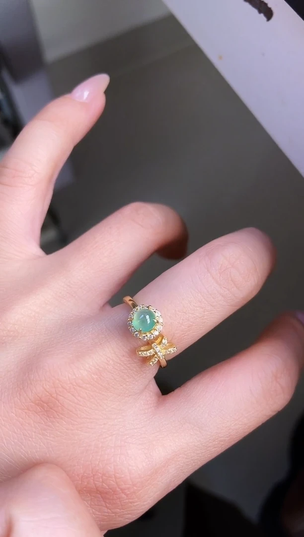 银S925镶嵌戒指翡翠12