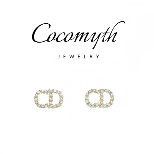 铜合金合成锆石耳饰 COCOMYTH /满zCD字母耳钉D632