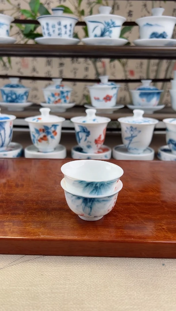 微瑕蓝莲小和顺杯4个