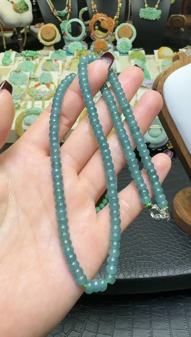 【闪购商品】翡翠颈饰未镶嵌天然翡翠盘珠项链
