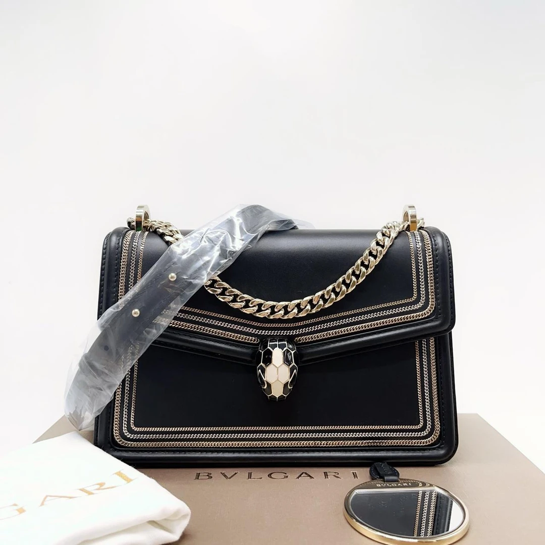 95新 BVLGARI/宝格丽 珐琅蛇头/单肩包/C21/325380