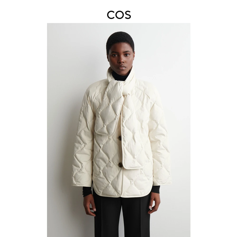 COS女装 静奢风围巾式夹绒高智感羽绒服2025秋季新品1305995003