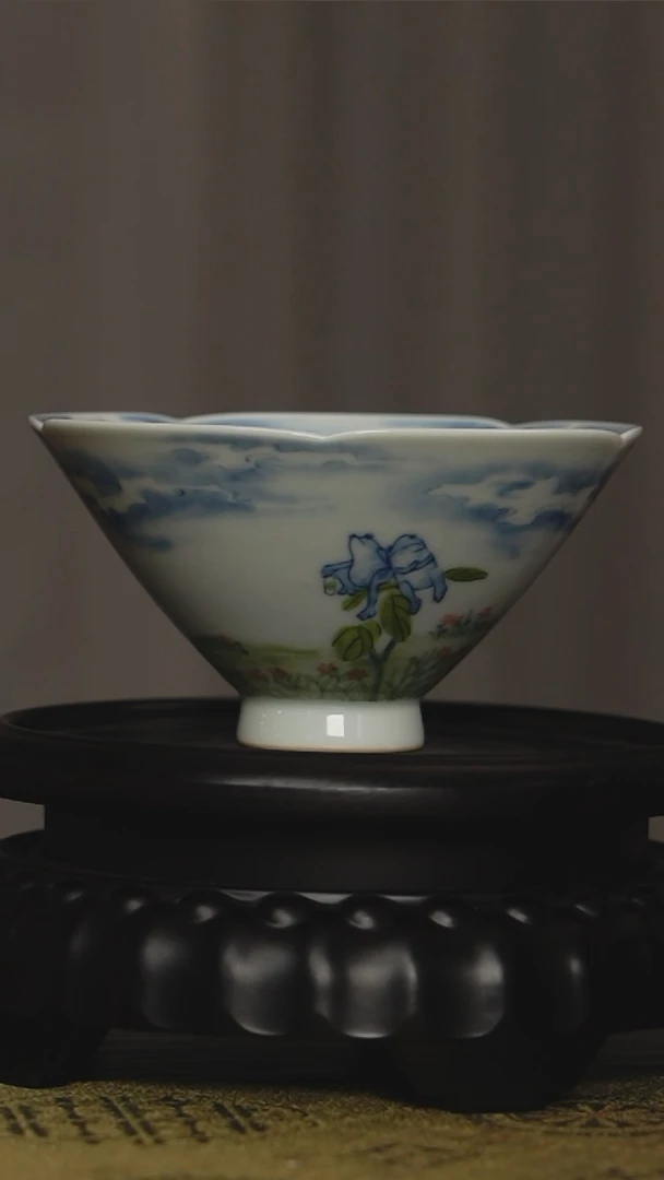 景琳藏器斗笠花口杯