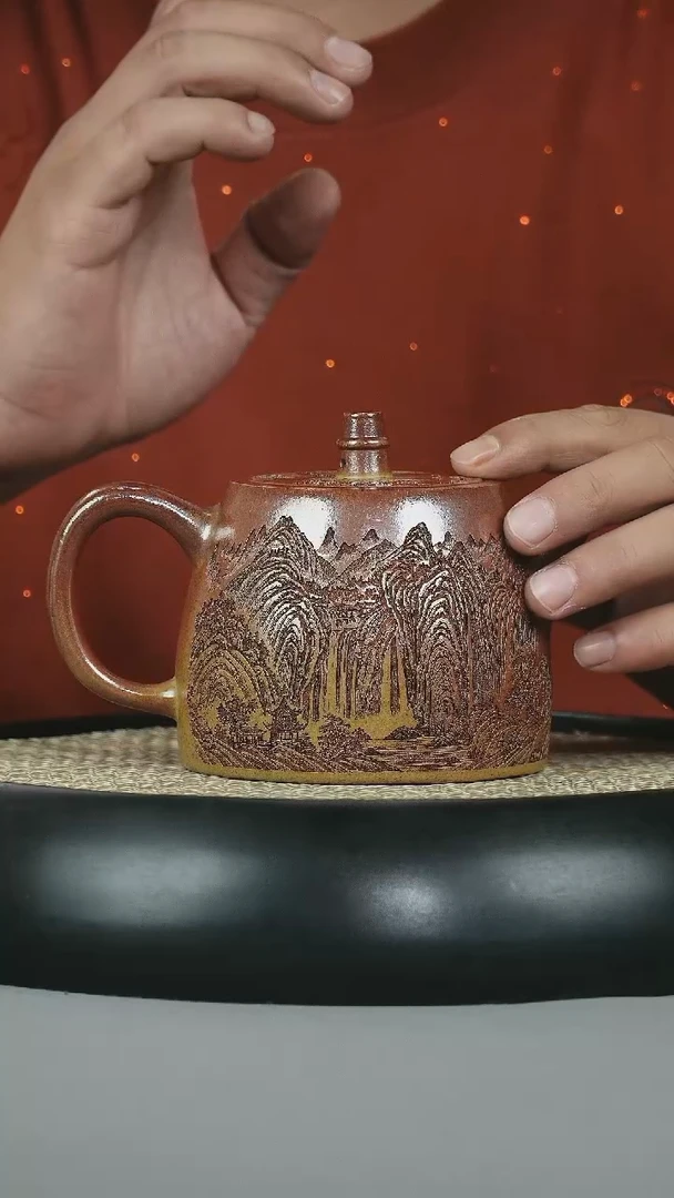 茶壶紫砂赤炎柴烧 汉铎