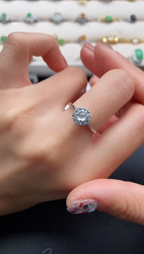 银S925镶嵌戒指翡翠2222222+2