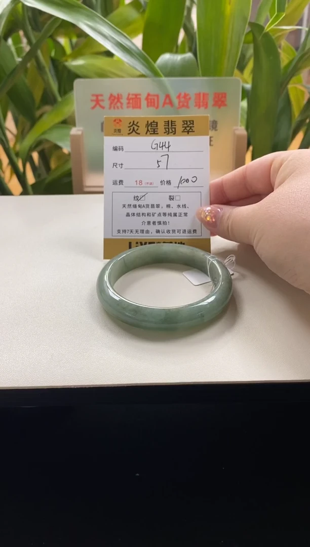 未镶嵌手镯翡翠57圈口编码g44