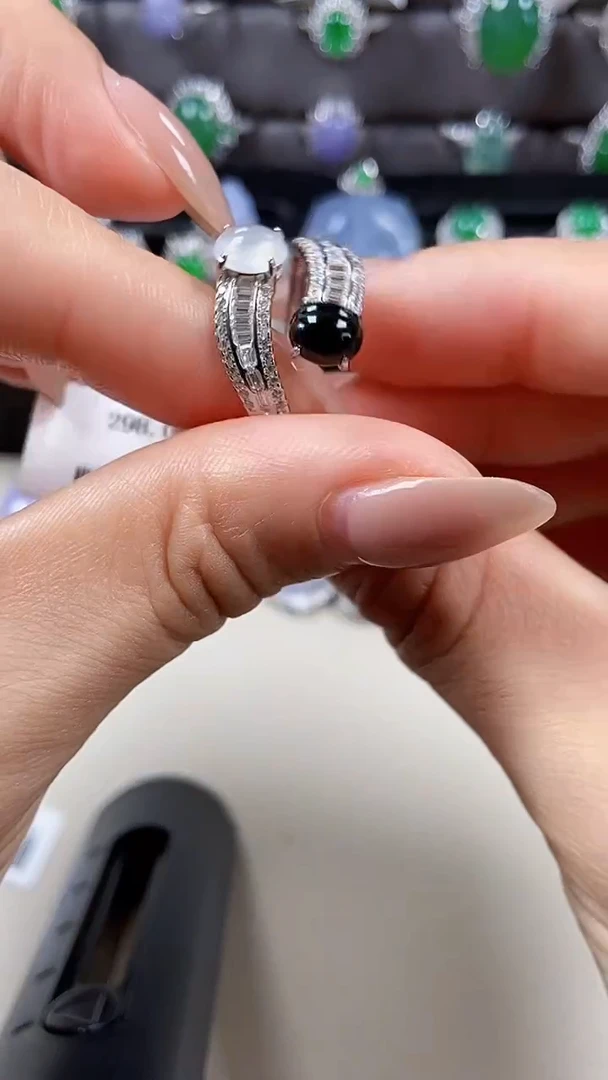 银S925镶嵌戒指翡翠3208