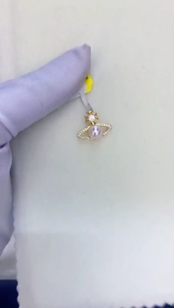 银S925镶嵌DA海水珍珠 GD036 吊坠