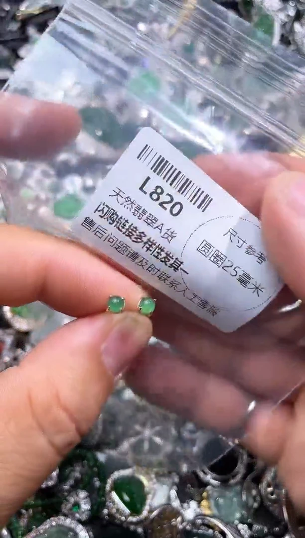 【闪购商品】翡翠颈饰未镶嵌L820耳钉