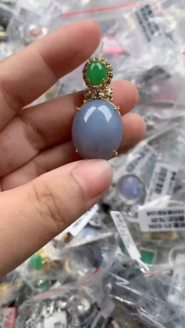 银S925镶嵌戒指翡翠111   7