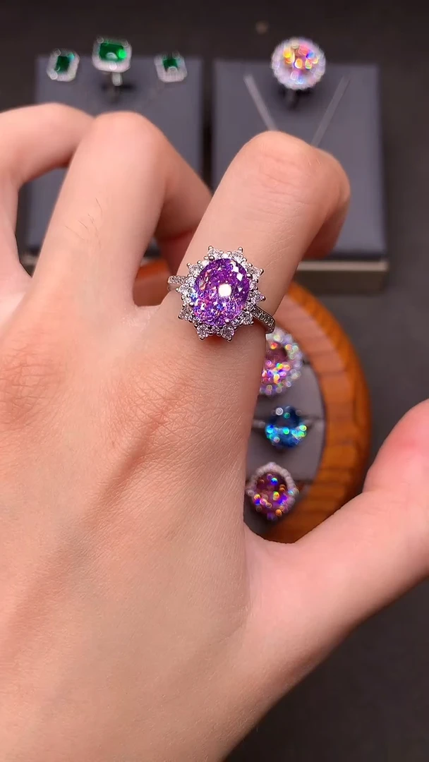 银S925镶嵌戒指紫色碧玺.............