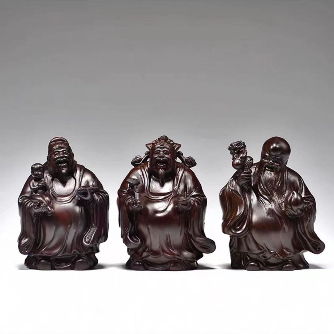 黑檀【福禄寿9公分摆件】摆件实木家居客厅玄关装饰办公室桌面精工