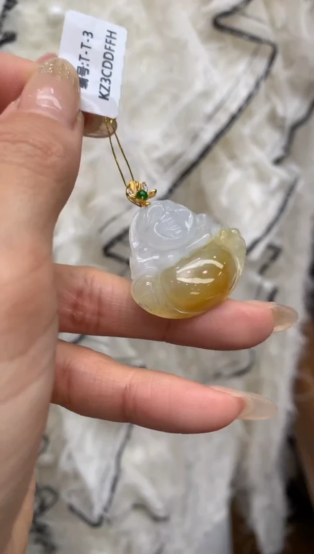 【闪购商品】翡翠颈饰18K金镶嵌佛公