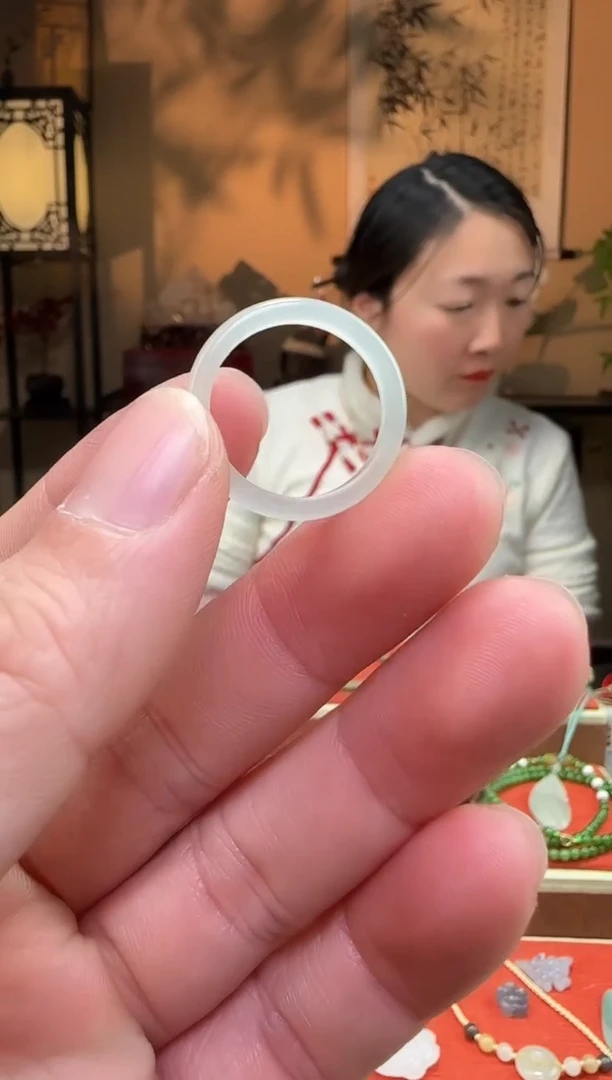 【闪购商品】和田玉戒指未镶嵌18mm荔枝冻