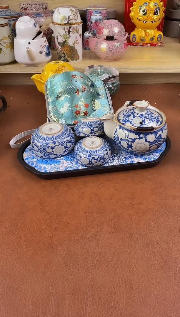 陶瓷茶具摆件旅行套组