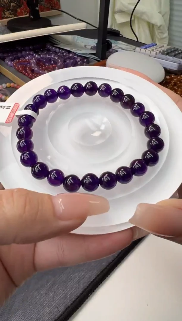 未镶嵌手链紫晶乌拉圭紫水晶8mm+