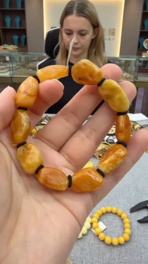手链琥珀未镶嵌141号秒拍 假一罚三