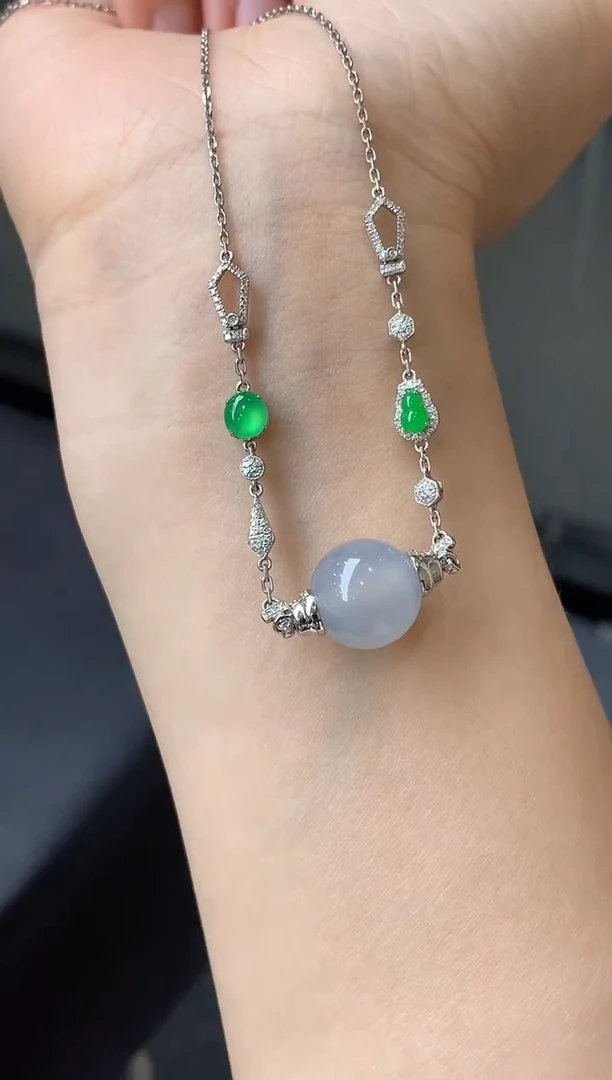 颈饰18K金镶嵌翡翠527-中国好珍宝