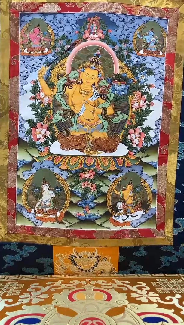 【闪购商品】卷轴画矿物质喷绘  五文书1.3m蓝色水波纹