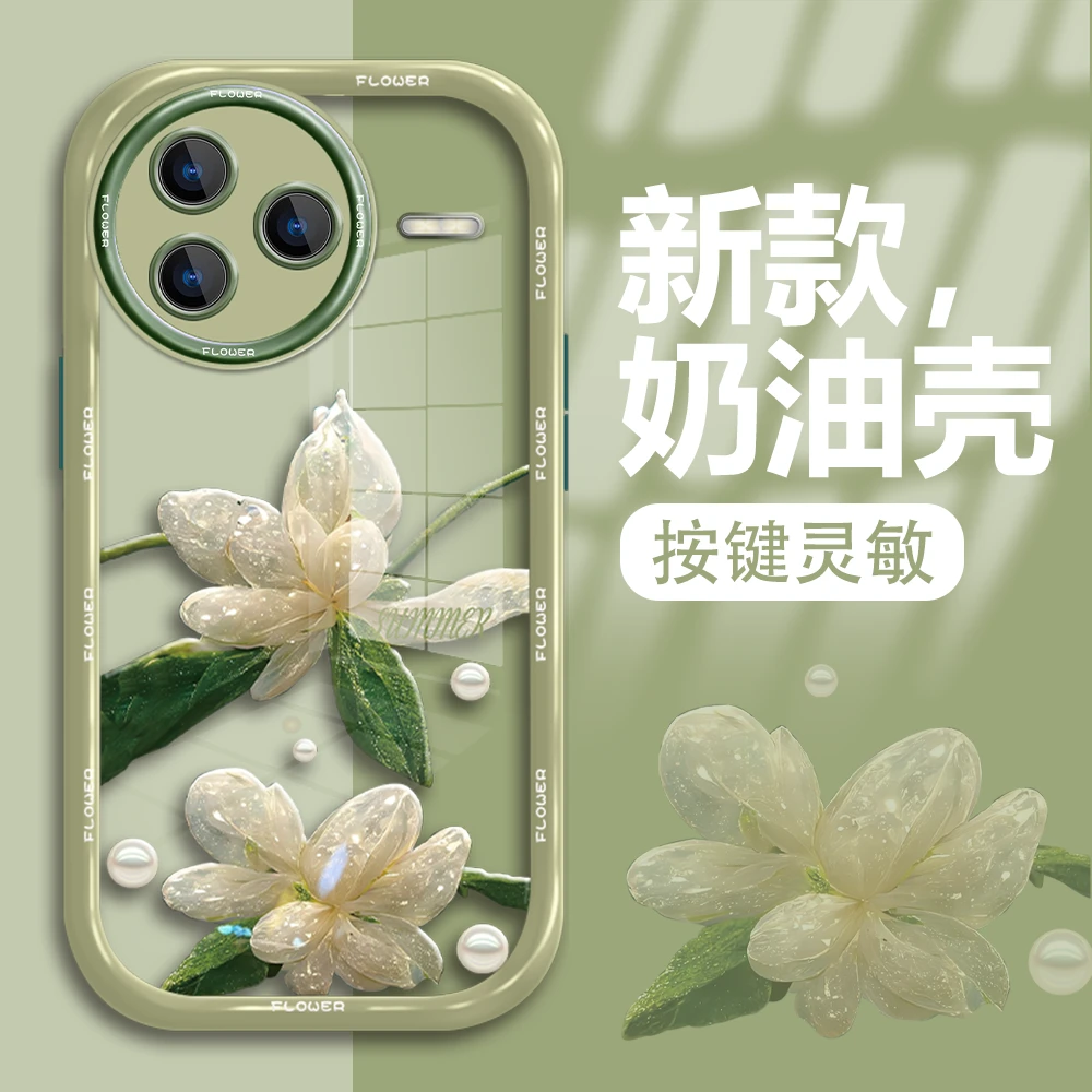 适用于红米k80手机壳水晶花新款奶油壳防摔保护软硅胶高级感