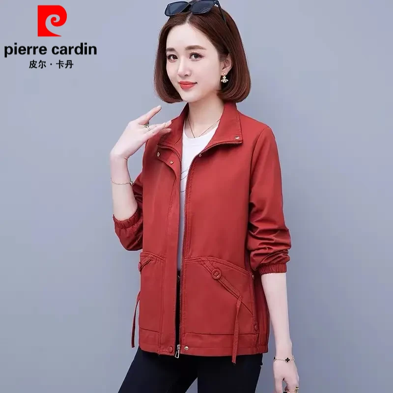 皮尔卡丹立领外套女风衣上衣百搭显瘦时尚春秋新款宽松夹克休闲女