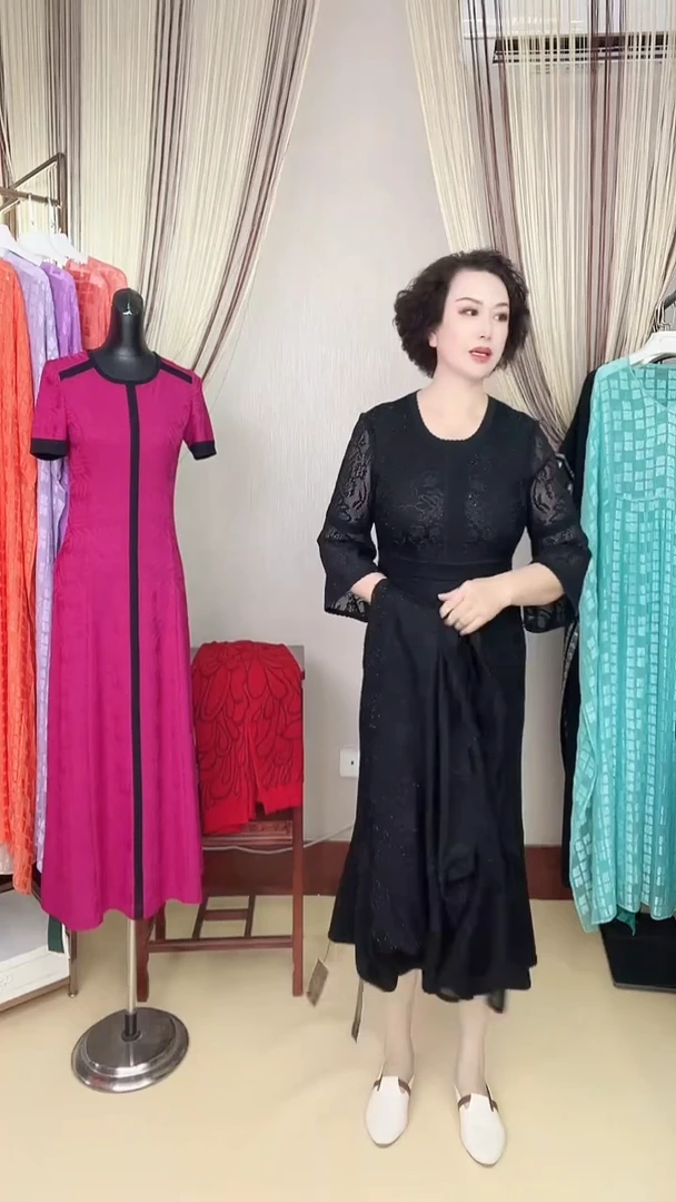 套头女装黑色连衣裙xl