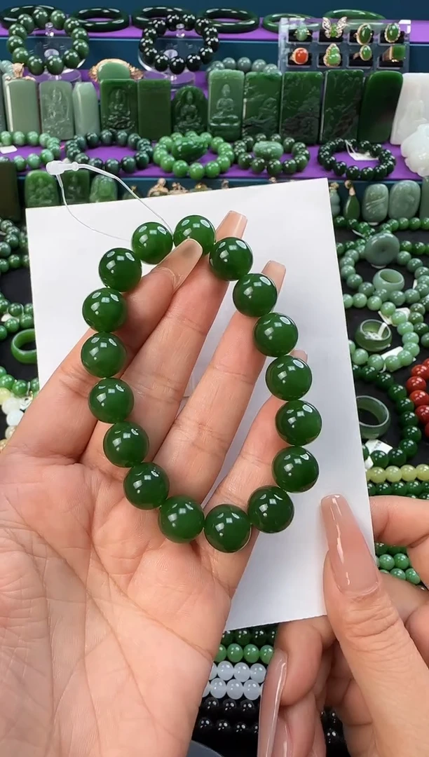 未镶嵌手串和田玉卡12单圈手串
