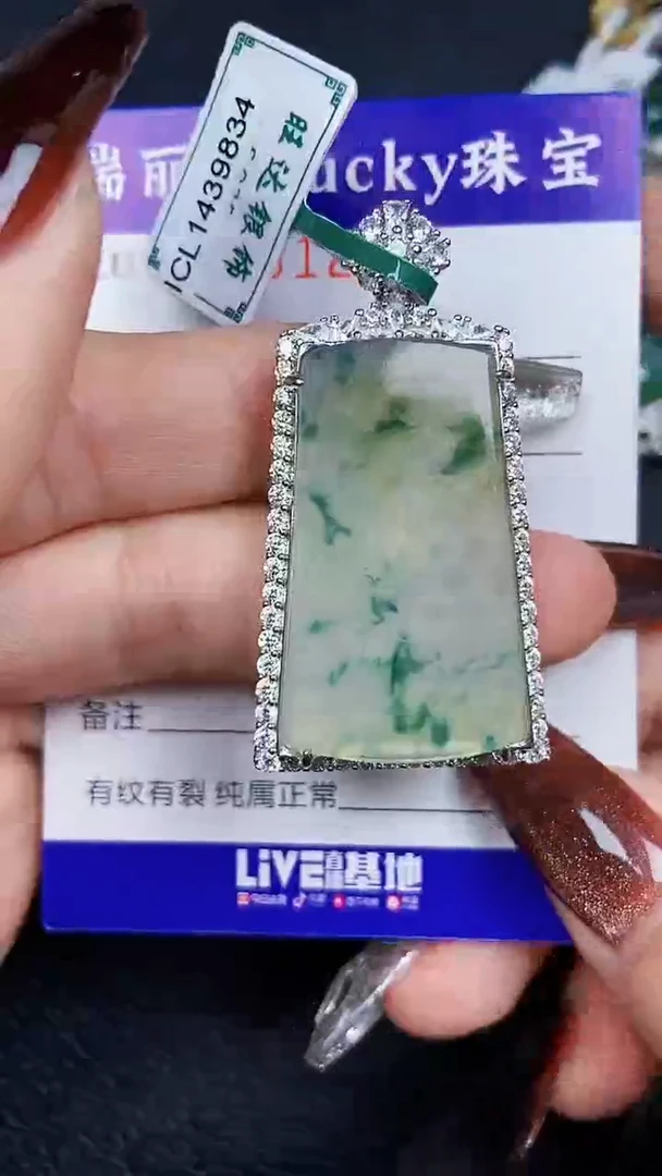 颈饰银S925镶嵌翡翠8129