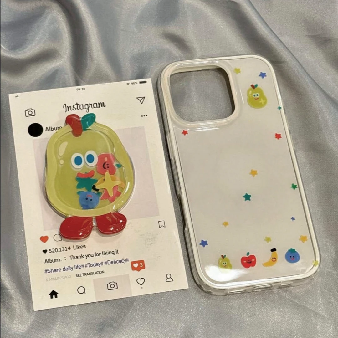 星星Q版水果适用苹果手机壳华为vivo小米荣耀oppo红米新款女支架