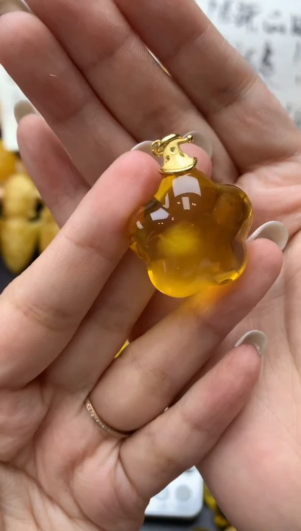 琥珀银S925镶嵌珠宝奇石104琥珀蜜蜡微瑕