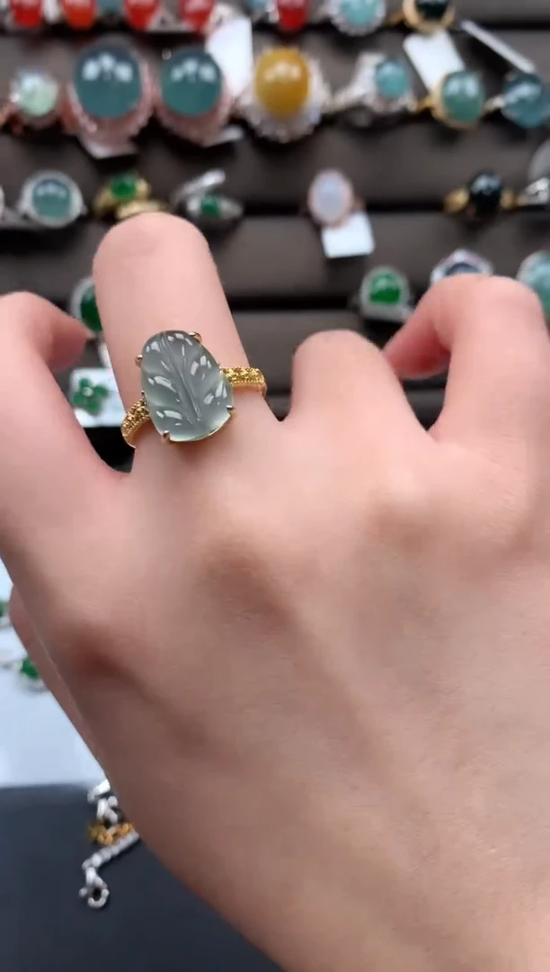 【闪购商品】翡翠戒指银S925镶嵌73462