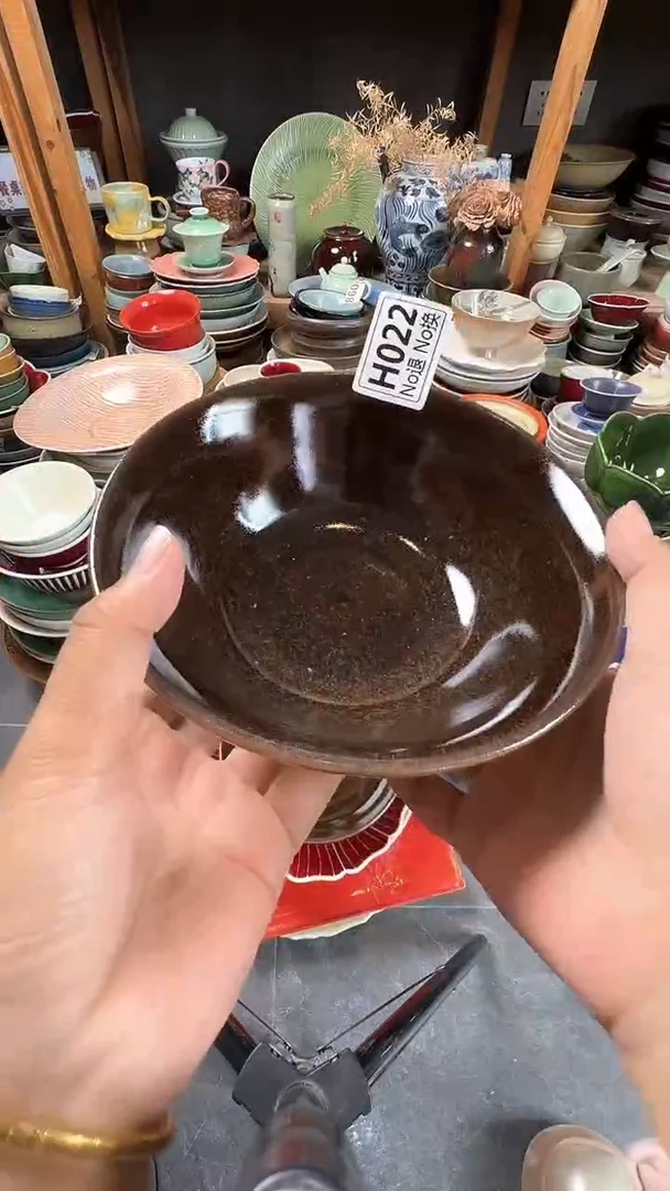 陶瓷关****eh022黑金面碗
