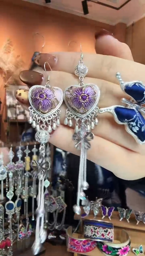 刺绣纯手工民族风耳环